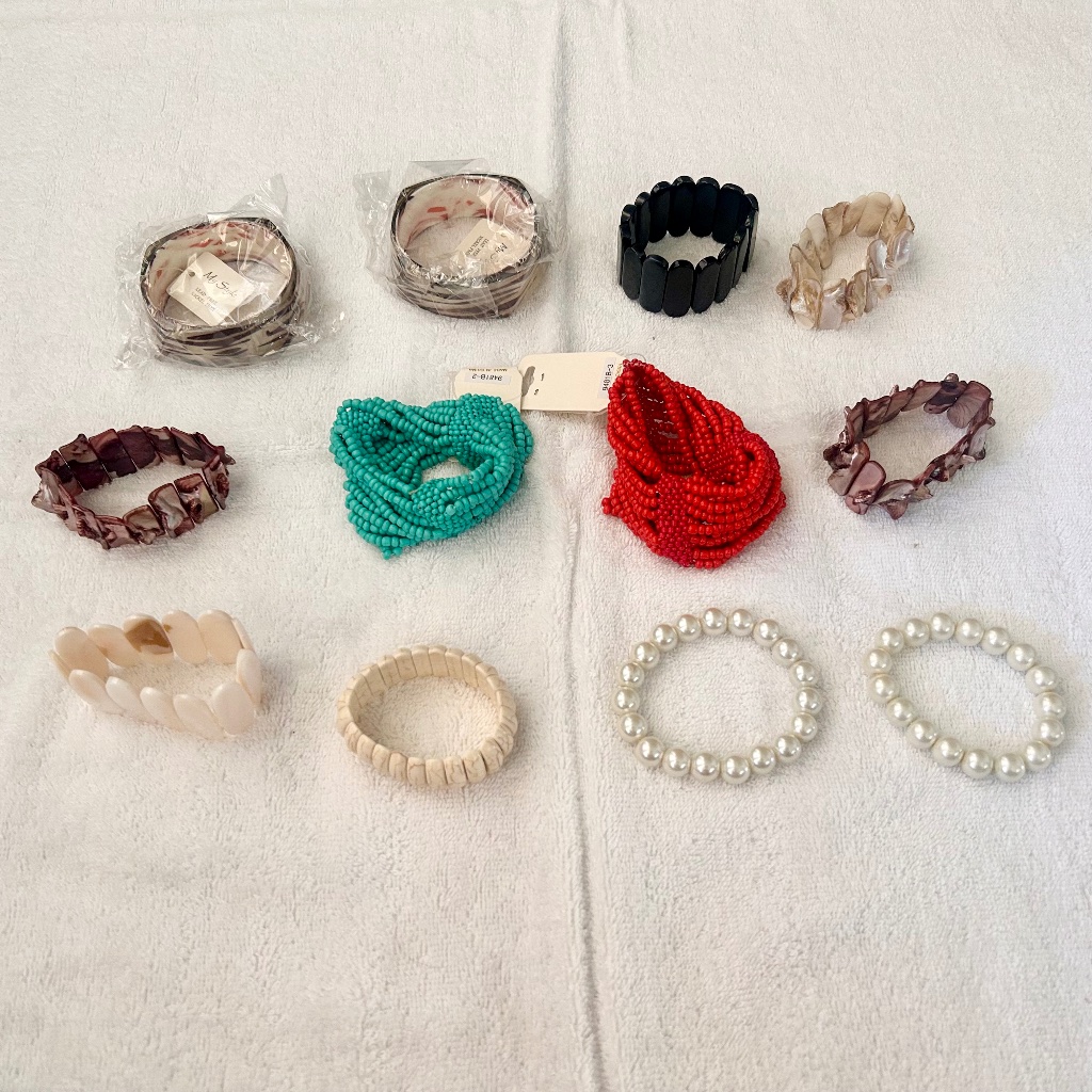 Lot Of 12 Bracelets Bangles Cuffs